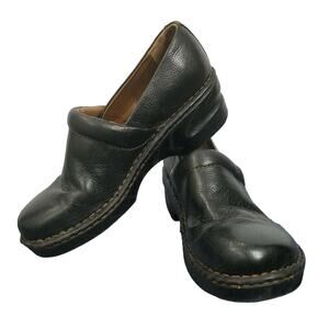 Browns Landing Osaka Women Clogs Black Leather 8.5